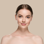 Model showcasing smooth, even-toned skin using Teint Naturelle Foundation. Ideal for a natural, radiant makeup look.