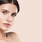 Model with radiant skin wearing Teint Naturelle Foundation in Champagne Silk. Smooth, glowing finish for light skin tones.