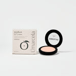 L’Marcela Setting Powder by Solsoller with box and open compact, designed for flawless makeup setting and oil control throughout the day.