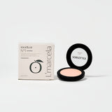 L’Marcela Setting Powder by Solsoller with box and open compact, designed for flawless makeup setting and oil control throughout the day.